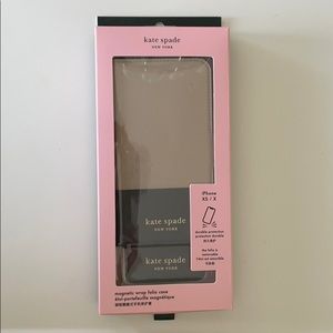 Kate Spade iPhone X/XS magnetic wrap folio case.